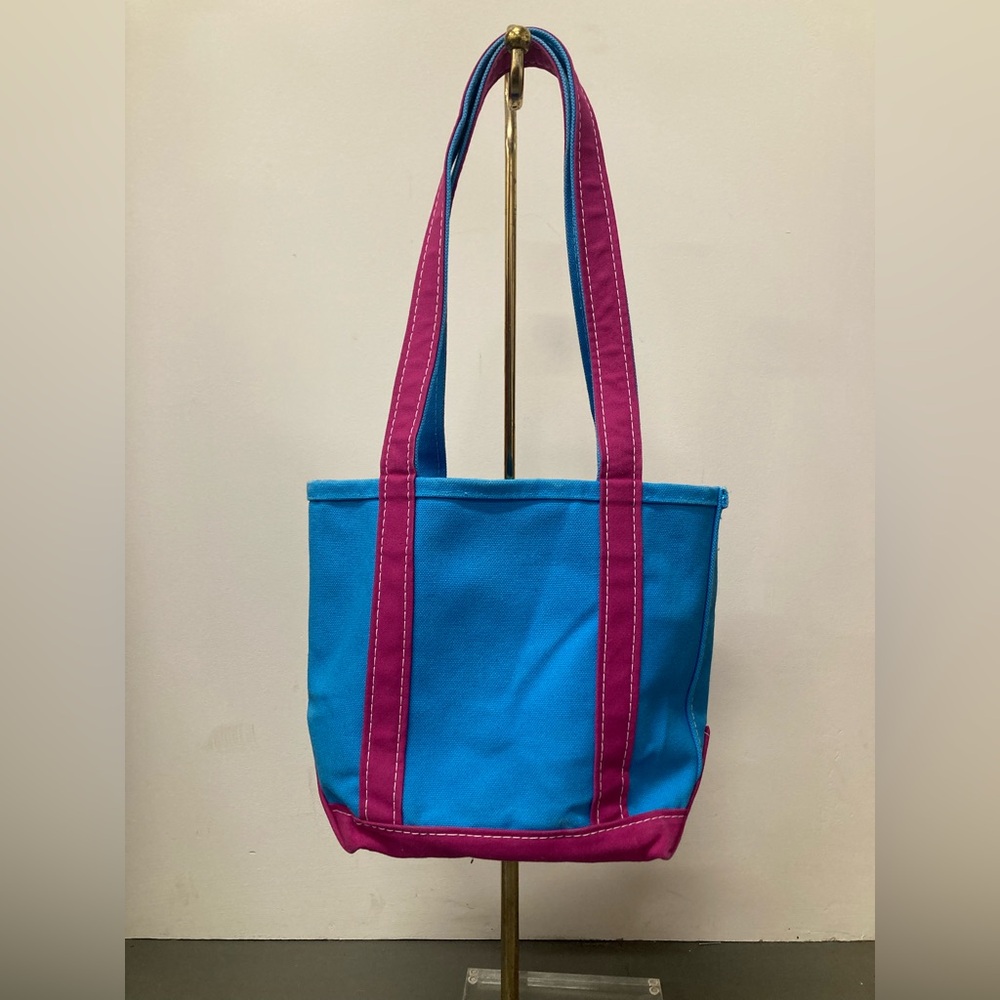 L.L. Bean Tote- 90s Blue and Pink Purse